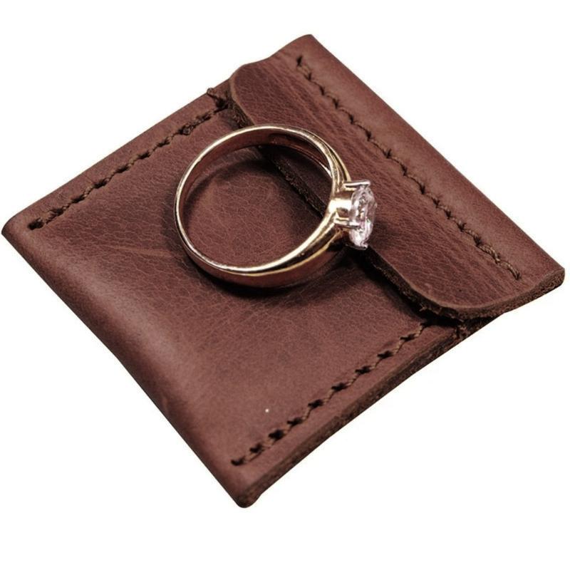 Rustikales Rindsleder Ringaufbewahrungstasche Rindsleder Ringe Organizer Uhren Taschen Geschenk Rindsleder Material für Jedes Schmuckstück