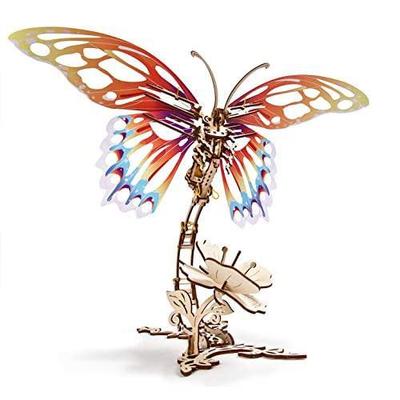UGEARS Butterfly 3D Wooden Puzzle Adult 3D Model Kit Model Kit for Adults Teenagers Laser Cuts
