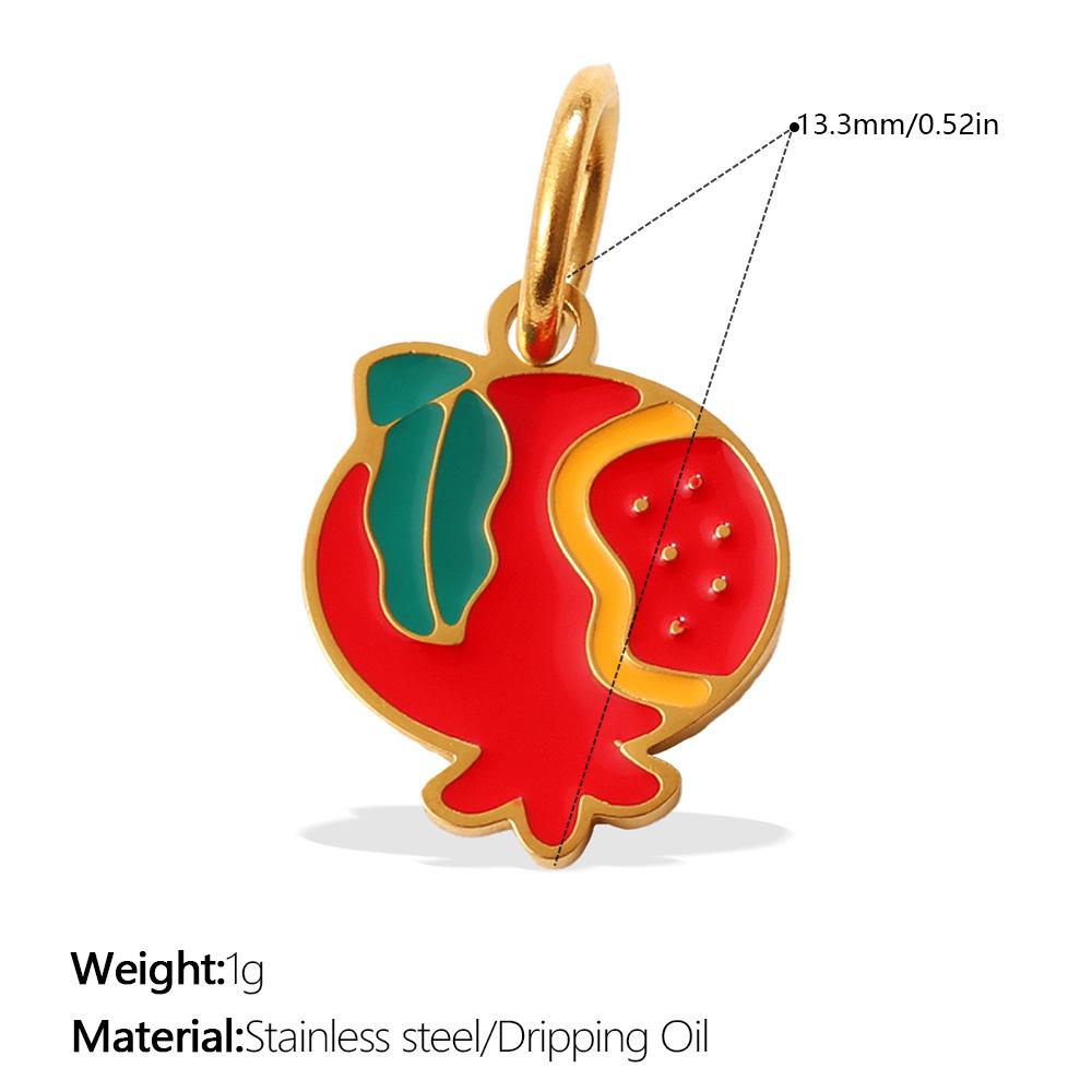 2026 Creative Simple and Versatile New Small Fresh Pendant Colored Dripping Strawberry Apple Cute Pendant Female