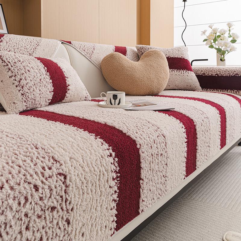 Plush Sofa Cushion Light Luxury High Sense Winter Thickened Non-Slip Seat Cushion  New Mahogany Sofa Cover Cloth