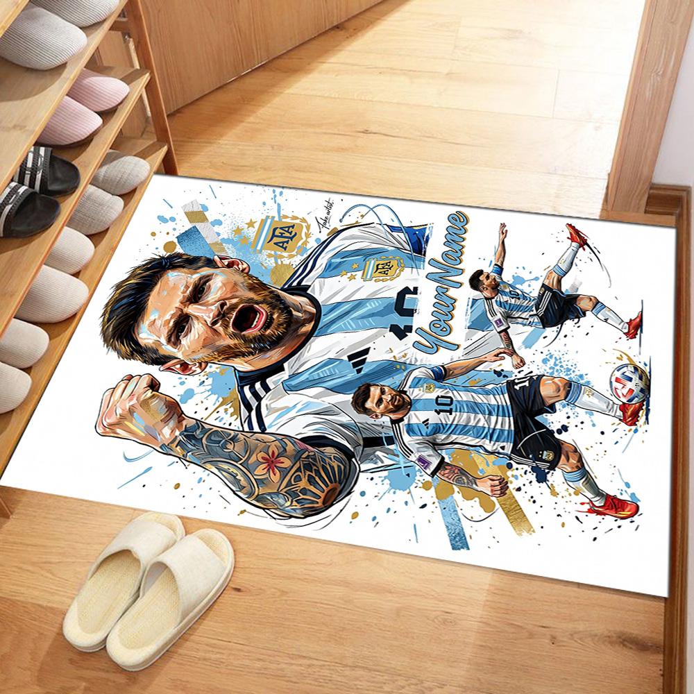Star Player 1 Personalized Name Floor Mat Design for Foyer Outdoor Entryway Dormitory Antislip Carpet Anime Office Decor