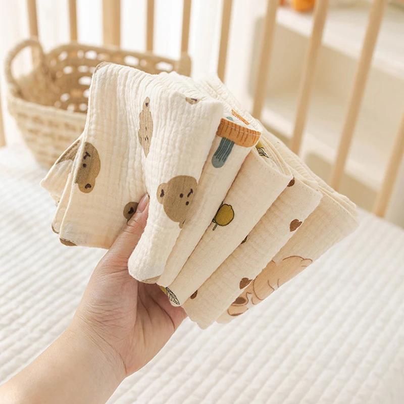 Cotton Muslin Baby Face Towels Long Burp Cloth for Newborn 4Layers of Gauze Children's Towel Kindergarten Hand Towels Baby Items