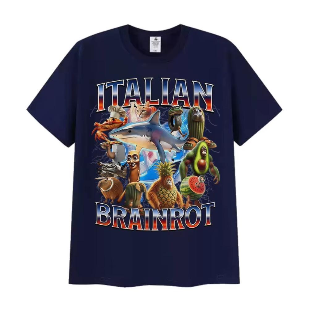Funny Italian Brainrot Meme Tshirt Men Women Tralalero Tralala Tung Tung Tung Sahur Bombardiro Crocodilo Brr Brr Patapim TShirt