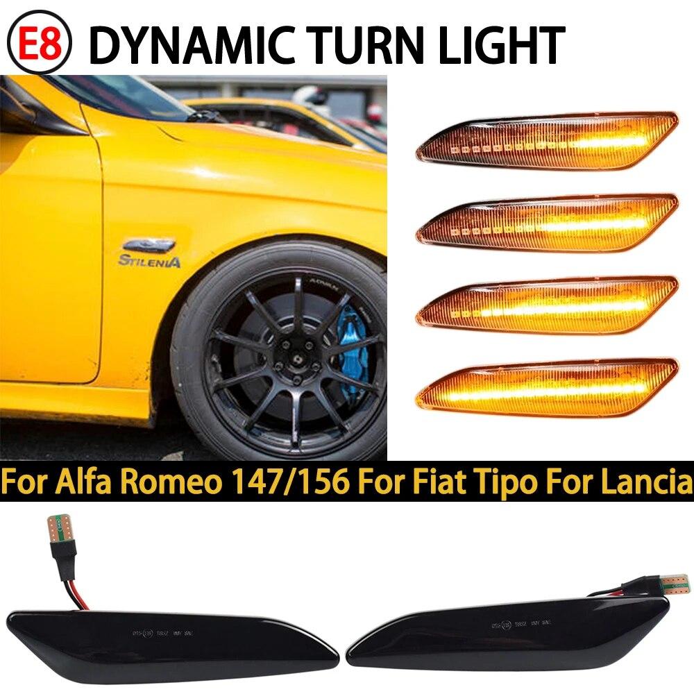 Dynamic LED Side Marker Light Arrow Turn Signal Blinker Indicator Lamp For Alfa Romeo Mito 147 156 Fiat Egea Tipo 356 Lancia