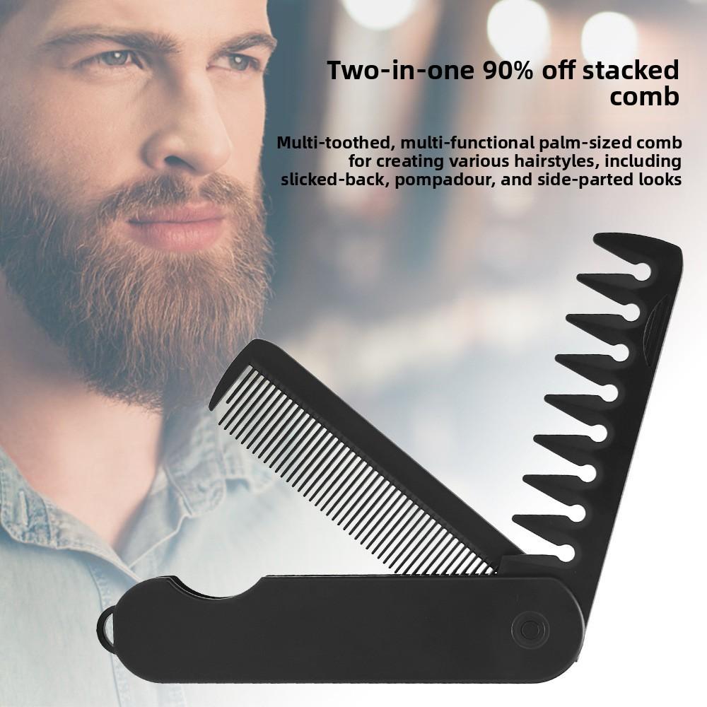 Folding Mens Comb With Abs Material For Travel And Styling Convenience
