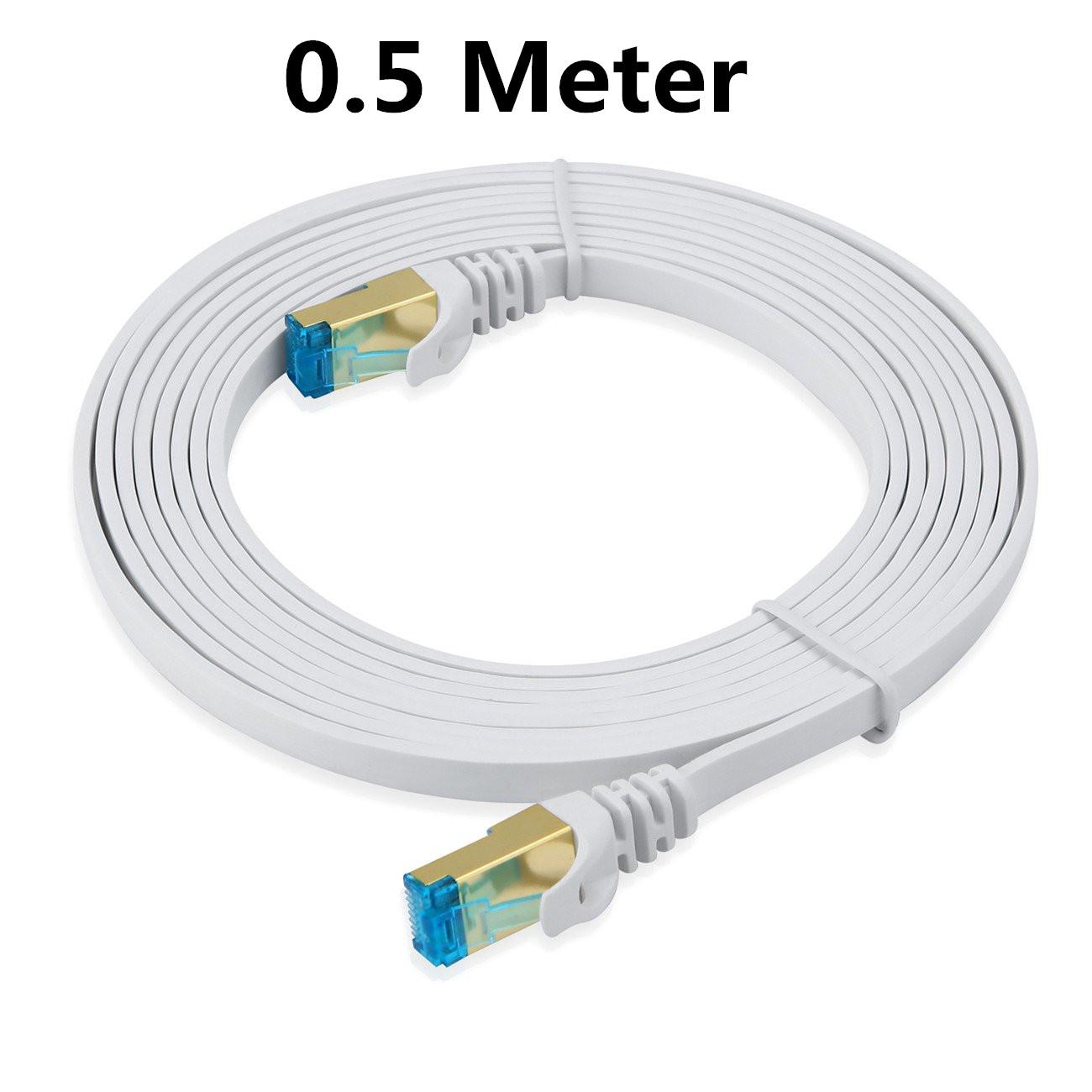 

Мережевий кабель Ethernet Cat6 RJ45 із плоским екрануванням Гігабітна локальна мережа Cat 6 Інтернет-кабель для комп’ютера Модем Комутатор Маршрутизатор PS3 PS4 0.5 meters білий