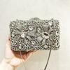 Silver/Gold Bow Evening Clutch Purse Bag For Wedding Bridal Bags Fashion Women Rhinestone Clutches Lady Crystal Prom Party Bags