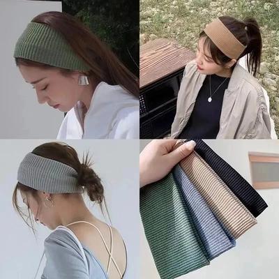Sport Radfahren Gesicht waschen Haarband Weiches koreanisches Baumwollstrick-Stirnband für Frauen Mädchen Bandanas Mode Haarschmuck