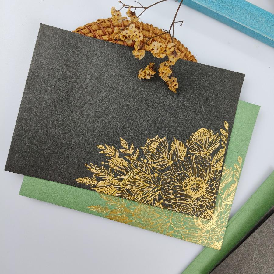 10Pcs Bronzing Envelopes, High-end Gift Packaging Envelopes, Wedding Invitations