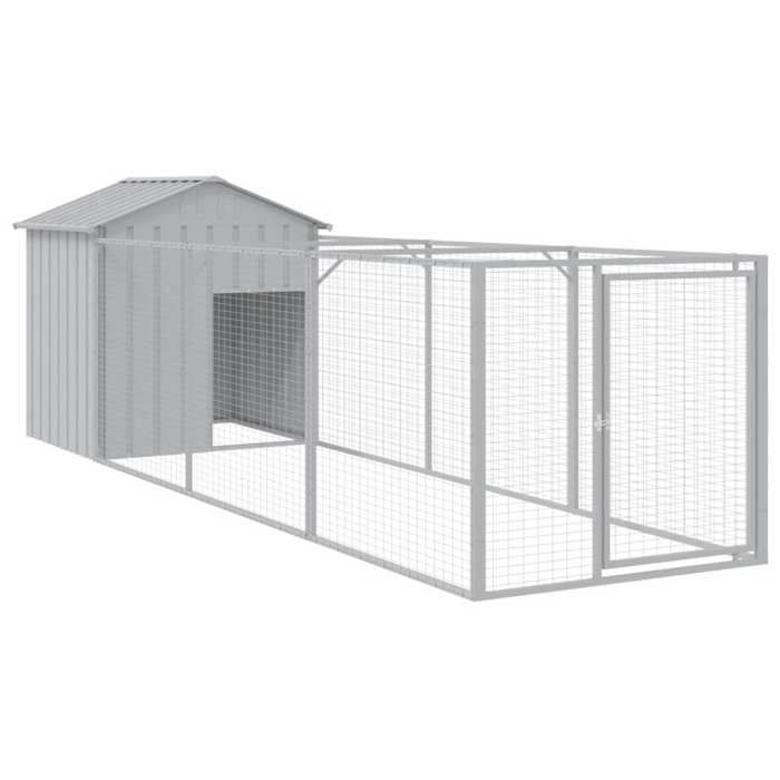 VidaXL Dog Niche with Light Grey Roof Galvanized Steel, Dog Cage, Dog Shelter, Animal House, Cages 3189064