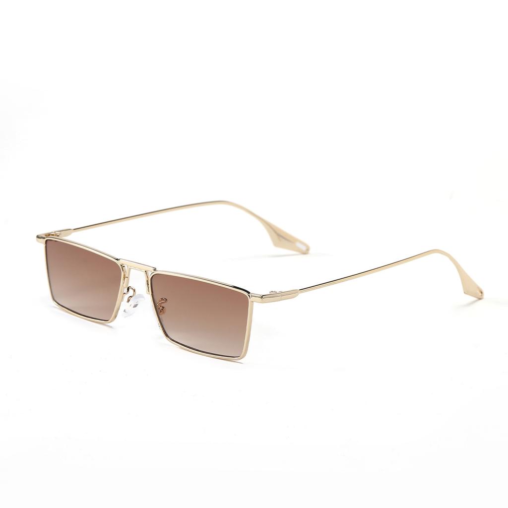 Glasses 219153 Gold Frame Metal Small Frame Square Frame Sunglasses Gradual Change Color Sunglasses Flat Glasses
