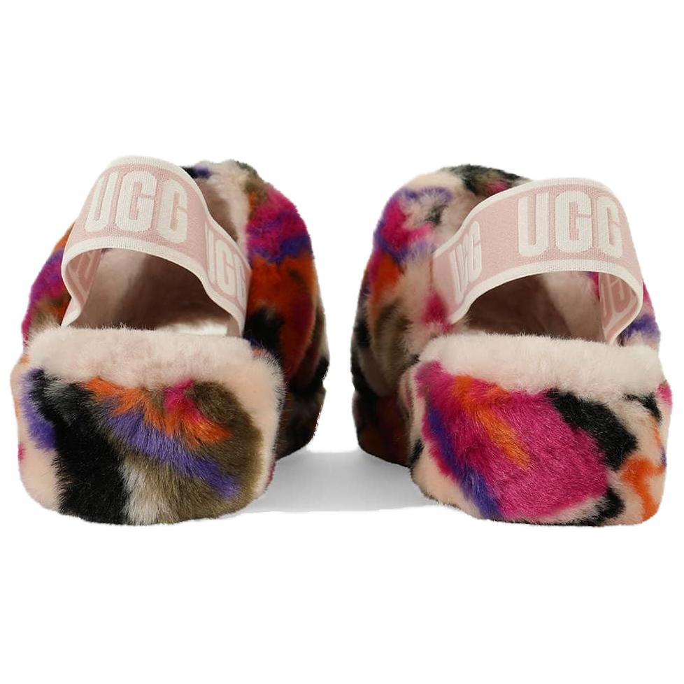 UGG FLUFF YEAH Sheepskin One Strap Sandals Women's Multicolor 1103865-MULT