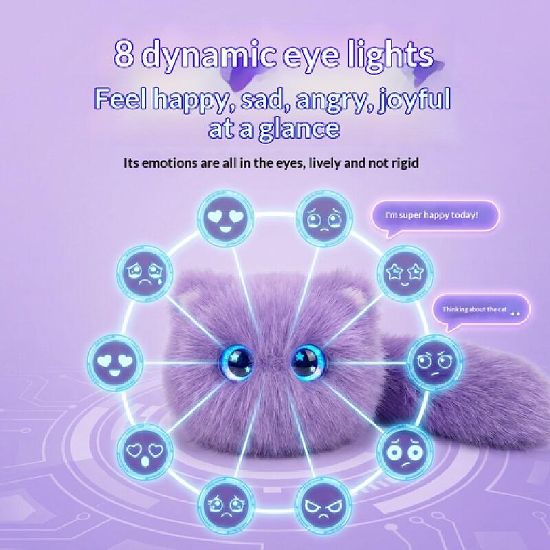 AI Scruffy Cat  Robot Plush Toy Voice Interactive Child Growth Learning Companion Soothing Large Model Pet Doll