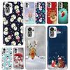 Merry Christmas Snowman Phone Case Coque For Xiaomi Redmi Note 10 11 12 13 14 Pro Plus 14S 13 12S 11S 11T 11E 10S Soft Coque Red