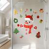 Removable Party Decals Christmas Window Clings, Cartoon Antlers Snowman Wall Stickers, Waterproof PVC Stickers Decorative for Home Glass Windows