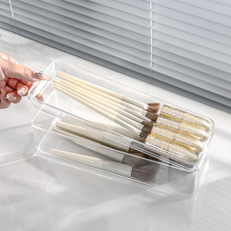 Clear Drawer Organizer Transparent Drawer Divider Storage Box Bins Case For Utensil Cosmetic Groceries Kitchen Tableware