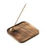 Wooden Incense Burner Stick Holder Home Fragrance Desk Gift Square Censer Stand Tray