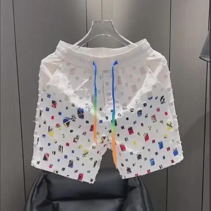 Men's Trendy Summer Print Shorts: Stylish, Youthful, Loose Beachwear