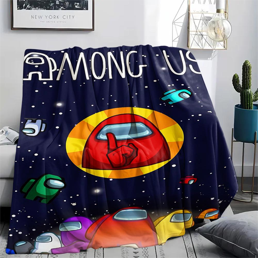 1pz Coperta in Flanella con Stampa Among Us, Alta Qualità per Tutte le Stagioni, Arredamento per la Casa, Calore e Comfort, Perfetta per Regali di Natale