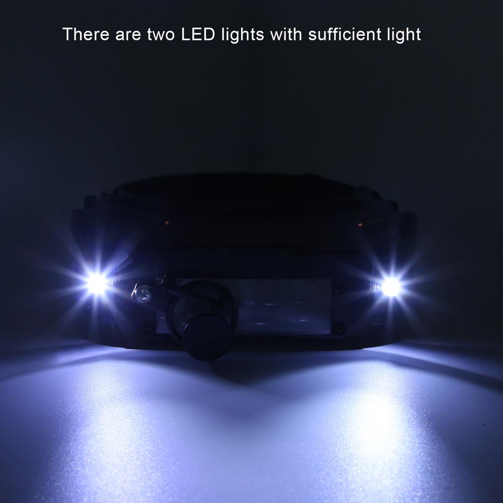 1.5X 3X 9.5X 11X Head Wearing Magnifier Multi Functional LED Magnifying Glass Loupe