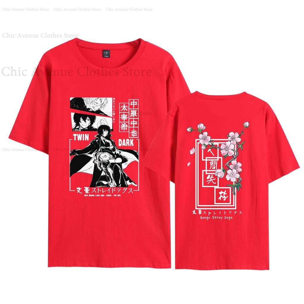 Anime Bungo Stray Dogs Series Dazai Osamu Print Tshirt for Unisex Women Short Sleeve Tops Cotto Summer Tee Casual Tshirt Daily