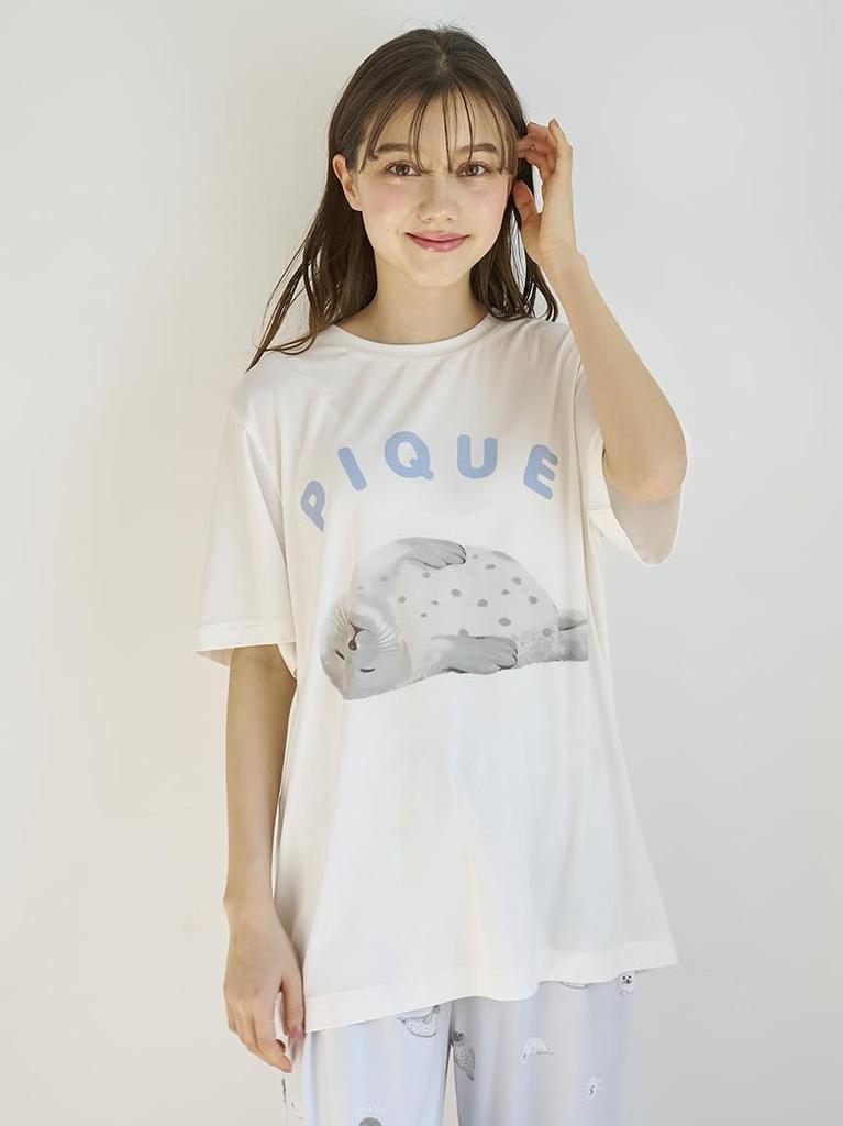 gelato pique Seal Print PWCT252206 OWHT F T-Shirt Women's