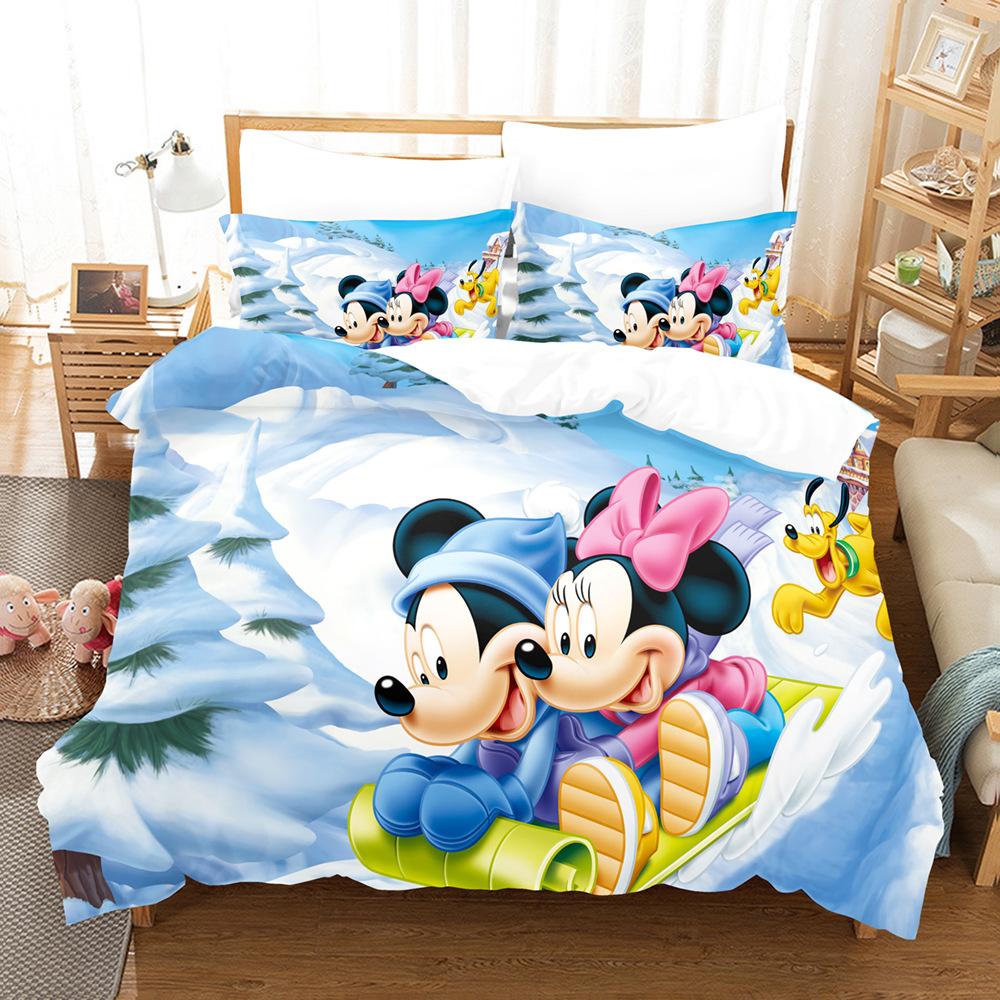 3D Cartoon Animation Bedding Three-Piece Digital Printing Microfiber Polyester Cotton Quilt Cover