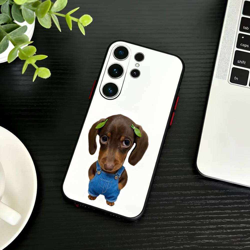 Goofy C-Dogs Big eyes Phone Case For Samsung S26,S25,S24,S23,S22,S21,S20,Ultra,Plus,FE Black Soft Cover