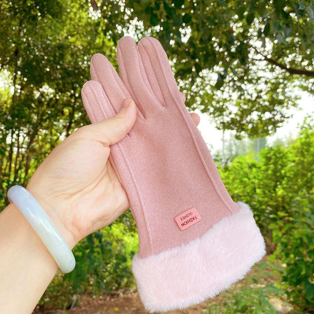 Thermische Wildlederkonfektionshandschuhe Herbst und Winter Touchscreen gefüttert verdickt Outdoor Reithandschuhe