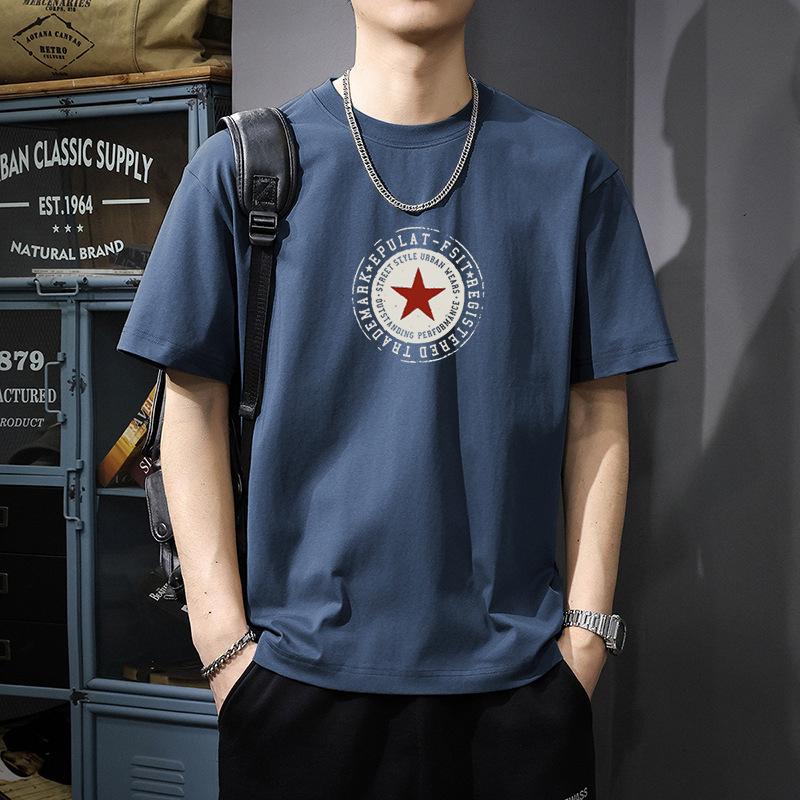 Cotton Short Sleeve T Shirt Fashion All Match Breathable Summer Sport T-shirt Men Top