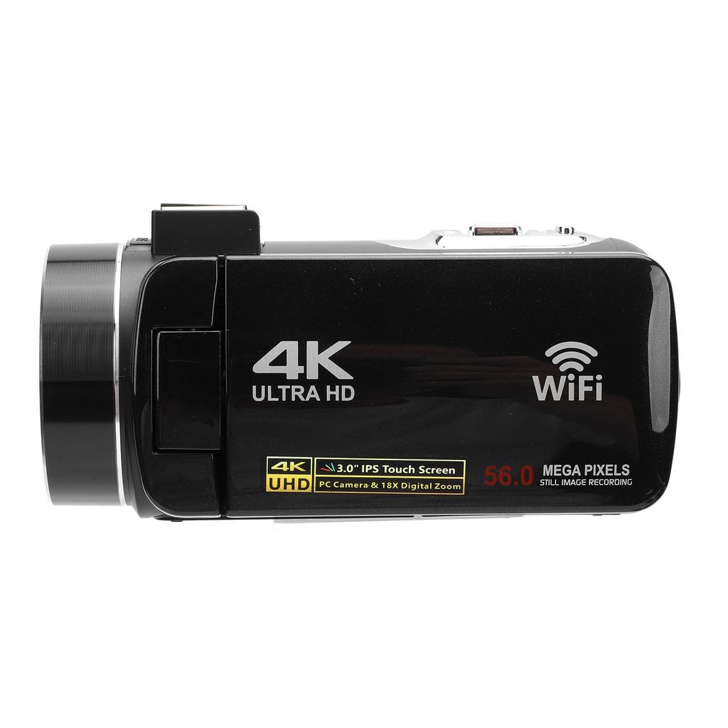 Videokamera 4K 56MP HD 18x digitální zoom 3palcová otočná dotyková obrazovka bezdrátová digitální videokamera