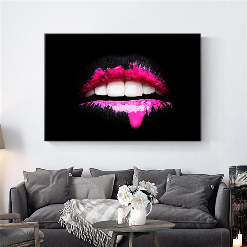 Sexy Lips Canvas Art Posters And Prints Oil Paintings On Canvas Modern Wall Art Pictures For Living Room Wall Decor Cuadros