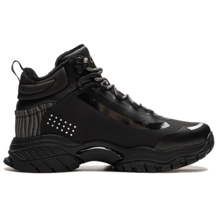 New LiNing Dominant Tiger Slip Resistant Warm Mid Top Casual Shoes Men's Black AGLU091-1