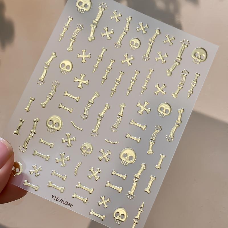 Halloween Gothic Ghost Nail Sticker Dark Style Ghost Witch Pumpkin Spooky Nail Art Decoration Stickers