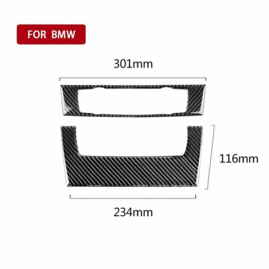 For BMW 3 Series E90 E92 2005-12 Carbon Fiber Console CD & AC Panel Cover Trim