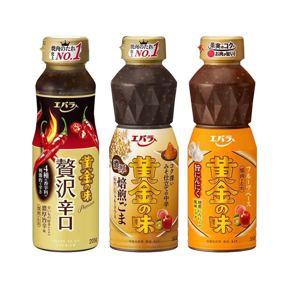 Ebara Ogon No Aji Yakiniku Sauce Thick Roasted Sesame 360g / Luxury Spicy 205g / Yummy Garlic 360g