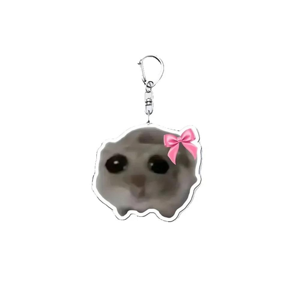 I'm Just a Girl Sad Hamster Key Chain Acrylic Sad Hamster Keyring Fans
