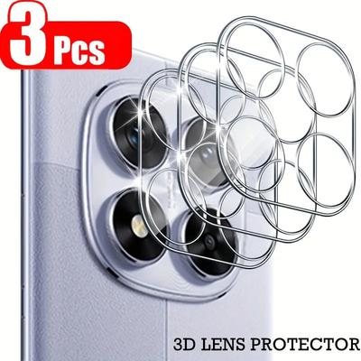3 Stück High Definition 3D Objektivfolienschutz für Xiaomi Redmi Note 14 13 Pro Plus+ 4G 5G Kamera Panzerglasabdeckung Vollschutz