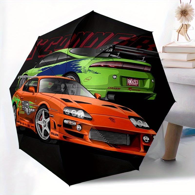 Stylish Umbrella Featuring a Racing Car Design, with an Automatic Folding Mechanism And a Sturdy 8-Rib Structure. It'S Wind-Resistant And Pe