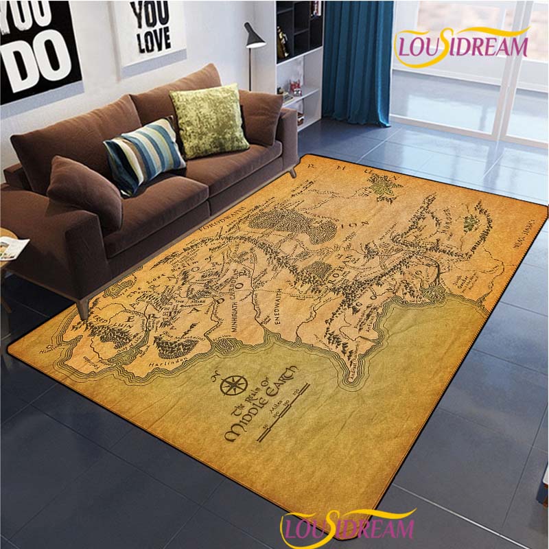 Lord of the Rings Carpet for Living Room Bedroom Rug Kitchen Door Unslip Floor Mats Birthday Gift Photography Props Alfombra Rug