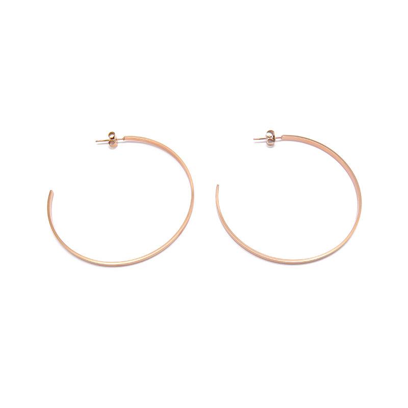 Minimalist C-shaped Large Circle High-end Steel Needle Earrings