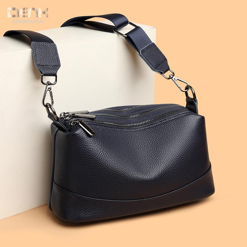 Genuine Leather Crossbody Women's Bag Cowhide Shoulder Bag Simple Crossbody Bag for Women Casually