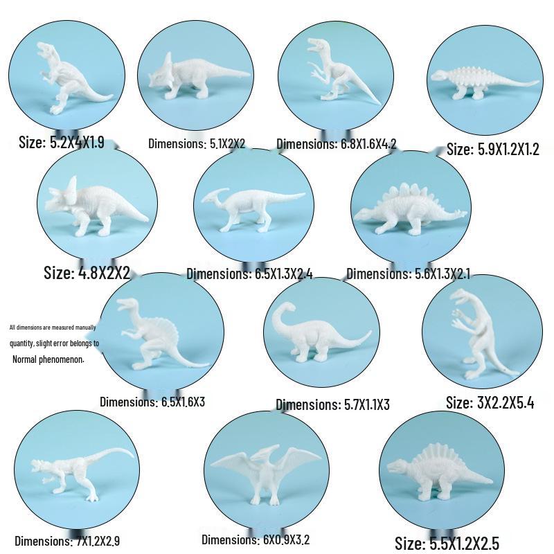 DIY Dinosaur Model Set: Paint Your Own Tyrannosaurus & Triceratops - Static Plastic Toy Kit
