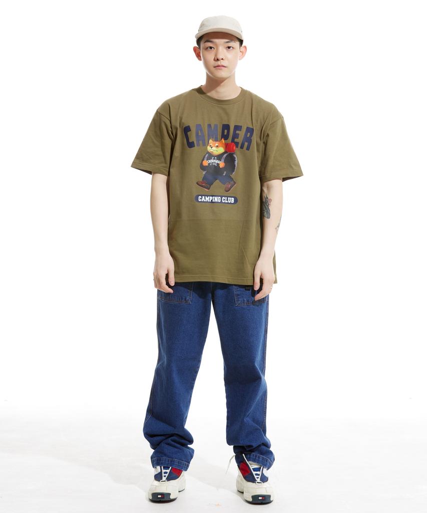 CREAM SODA LAB Camping Club Short Sleeve T-Shirt Olive Navy