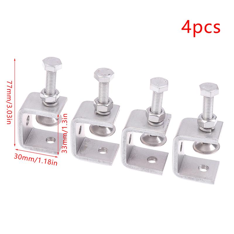 2/4 Bucăți Cleme Tip C din Oțel Inoxidabil Maxilar Rezistent la Coroziune Anti-Rugină Șurub de Poziționare Reglabil Pentru Suporturi Fixe de Birou