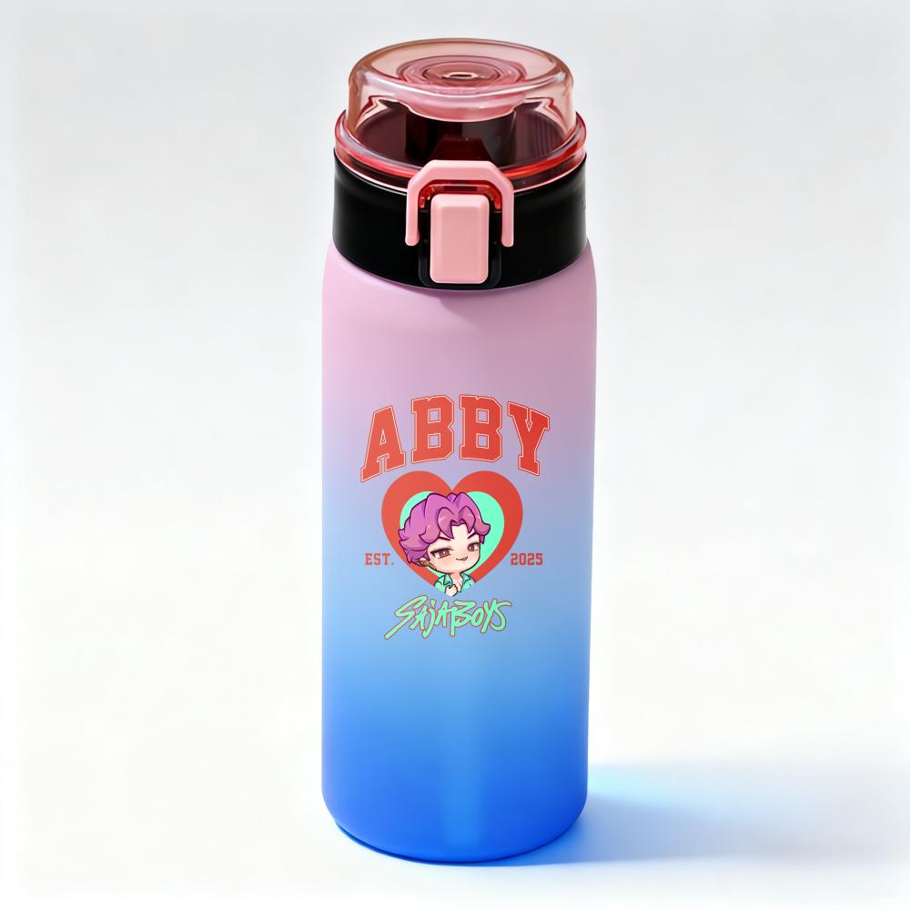 KPop Demon Hunters Gradient Water Bottles High-capacity Drinking Straw Cup Portable Girl Outdoor Office School 500ml Kid Friendly Entertaining Fun