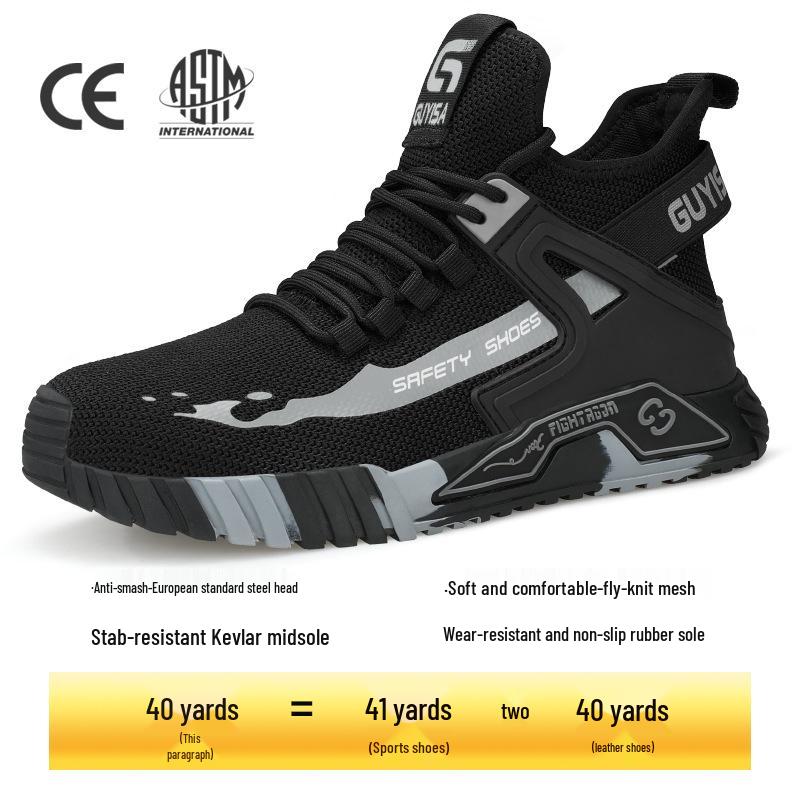 

Мужская защитная обувь - Дышащая, Защита от ударов, Защита от проколов, Вязаный верх, Комфорт в любое время года