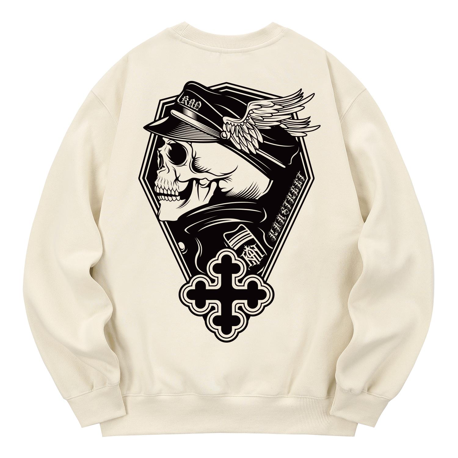 Khan 6312 Kmc0119 Толстовка с подкладкой из флиса Ghost Skull - Кремовый L