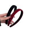 Rotes Schwarzes Samt Stirnband Retro Strass Stirnband Mode Gesichtswasch Haarband Haaraccessoires