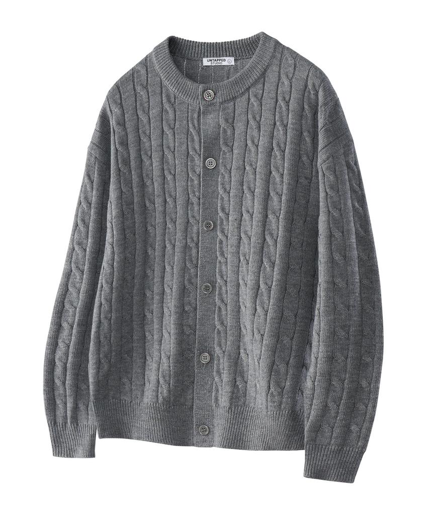 Untapped Studio [2Pack] Oversized Cable Round Knit Cardigan 4 Colors